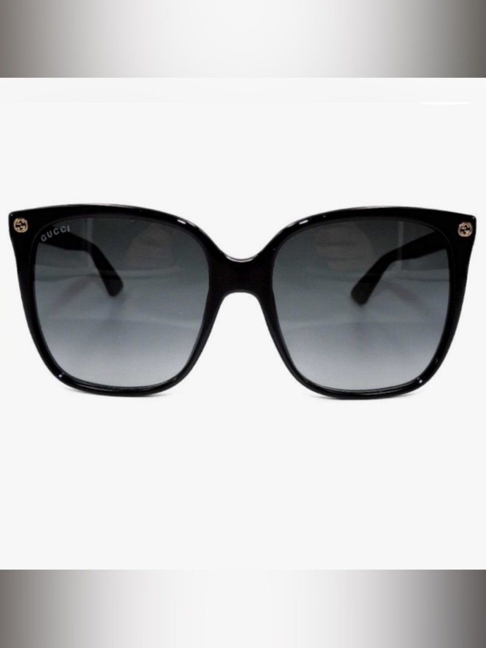NWT Gucci Black and Gold Lightness Acetate Cat Eye Sunglasses